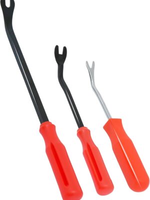 3Pcs Auto Fastener Remover Trim Rivet Removal Tool Kit for Car Door Panel Dashboard (Red)