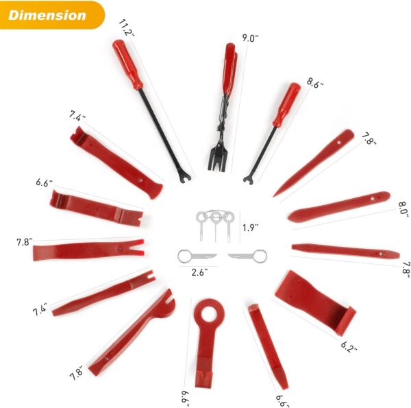 19Pcs Trim Removal Tool Set Panel Fastener Clips Removal Automotive Plastic Upholstery Pliers Removal Install Removal Car Tool with Storage Bag for Trim Panel Audio Clip Pliers Terminal