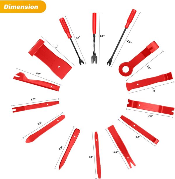 40Pcs Trim Removal Tool,Auto Terminal Removal Key Tool,Auto Clip Pliers Stereo Removal Tools,Car Upholstery Repair Removal Kit,Precision Hook and Pick Set,Wiring Threader,Car Film Scraper