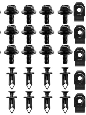 35PCS Engine Splash Shield Body Bolts Screws - Fender Bumper Clips Rivets - Splash Shield Hardware Bolts Kit Fit for Nissan 350z 370z Infiniti