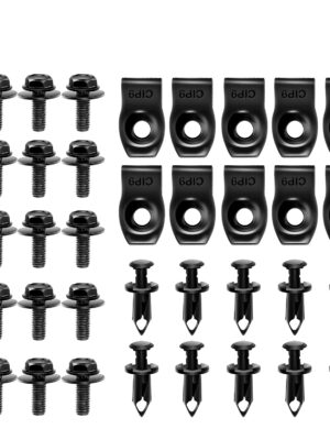 35PCS Engine Under Cover Splash Shield Guard Body Bolts Bumper Fender Liner Push Retainer Fastener Rivet Clips , black