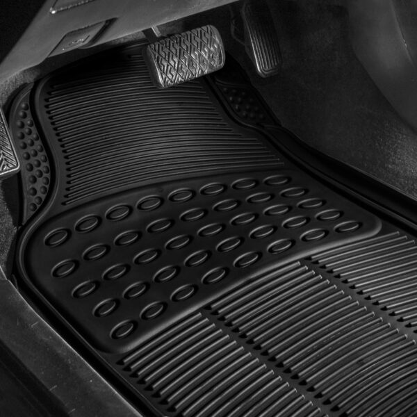 Automotive Floor Mats - Heavy-Duty Rubber, Universal Fit Full Set, , Trimmable For Most Cars, Sedan, SUV, Truck, Black